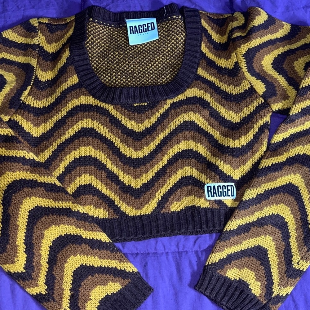 Brown & Yellow crop top